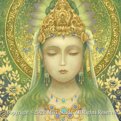 観音菩薩 合掌観音 開運絵 仏画 原画一点限り