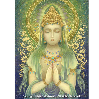 観音菩薩 合掌観音 開運絵 仏画 原画一点限り