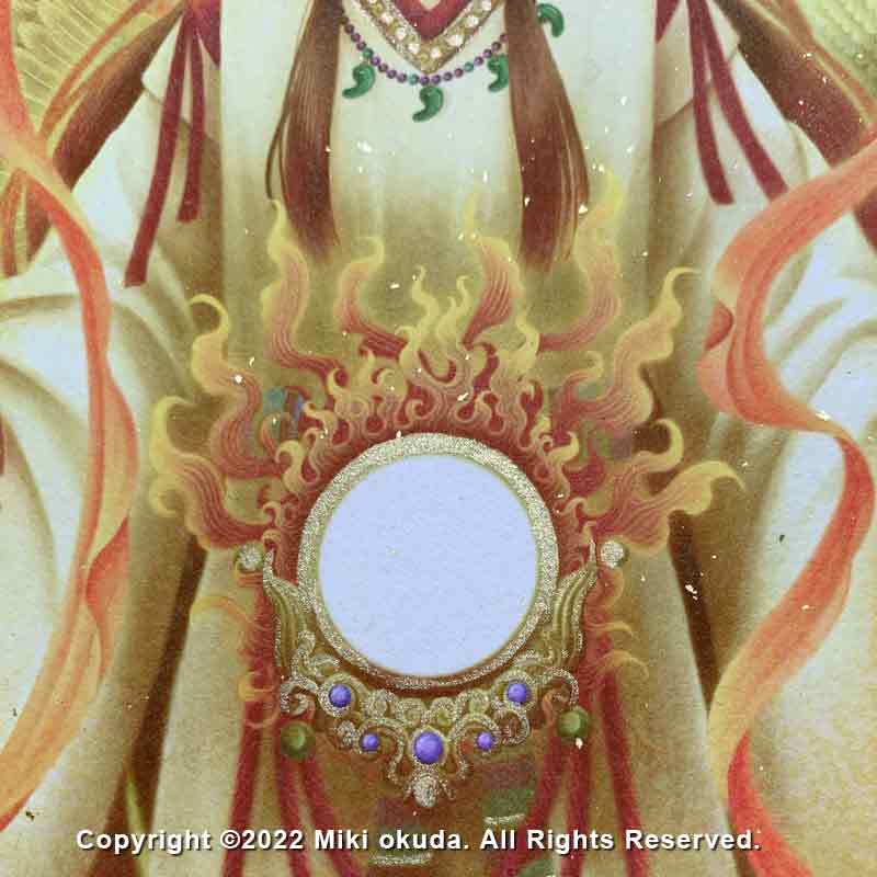 天照大御神(光稀） 開運絵  手彩色ジクレー版画 スピリチュアル 輝く顔料で一枚ずつエネルギーを加筆