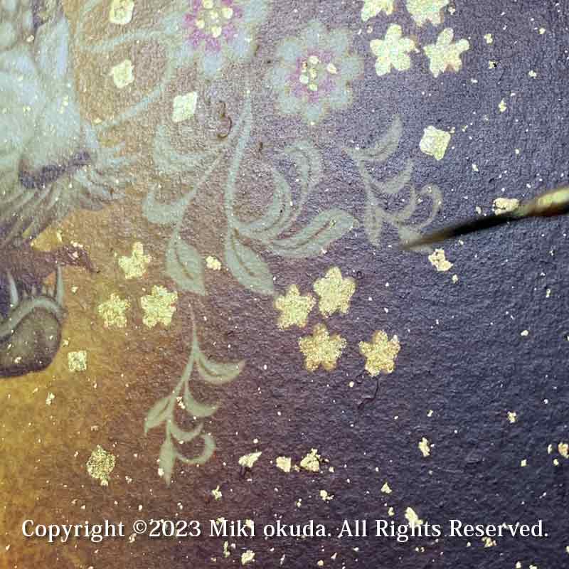 弁才天・弁財天 (光稀） 七福神  開運絵  手彩色ジクレー版画 スピリチュアル 輝く顔料で一枚ずつエネルギーを加筆