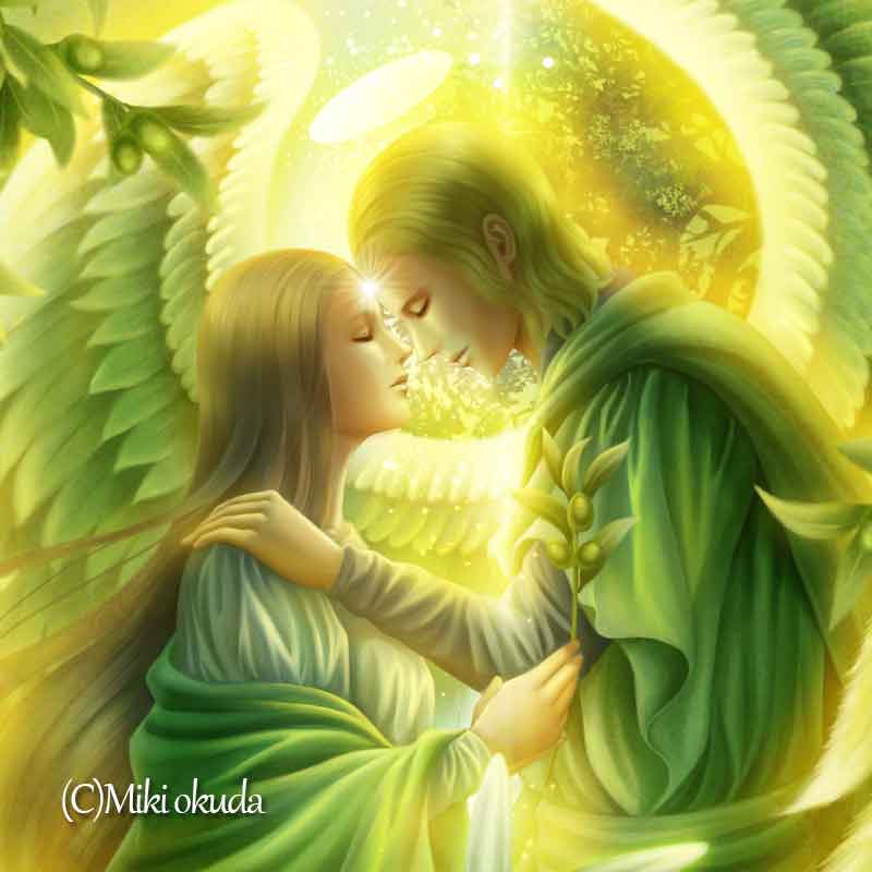 大天使ラファエル(希望） 天使イラスト  スピリチュアル  エンジェル  ジクレー版画 SS～Mサイズ