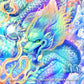 虹龍王 龍神様 かっこいい龍のイラスト ジクレー版画 スピリチュアル 大判サイズ