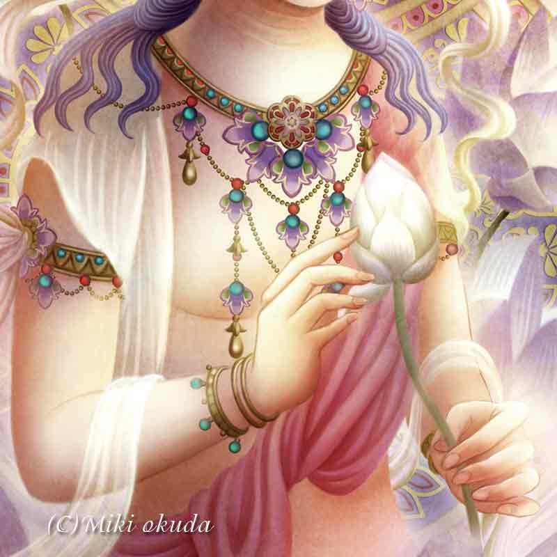 観音菩薩 聖観音 開運絵 仏画 ジクレー版画 スピリチュアル SS～SMサイズ