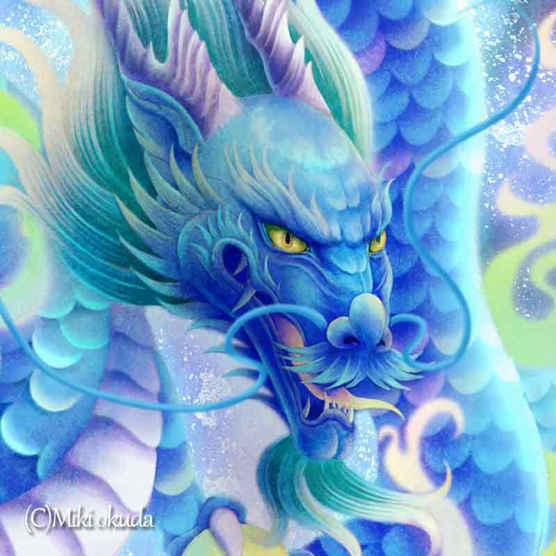 青龍神(上昇気流） 龍神様 かっこいい龍のイラスト ジクレー版画 スピリチュアル SS～Sサイズ