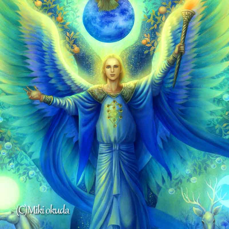 大天使ミカエル 天使イラスト スピリチュアル エンジェル ジクレー版画 SS～Mサイズ