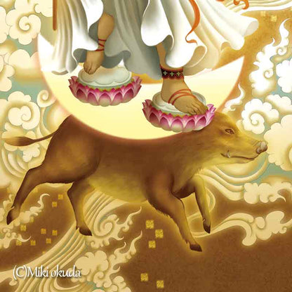 【摩利支天】SS・Sサイズ│開運勝利の守護神│スピリチュアル│開運仏画・ジクレー版画│日本の密教カード