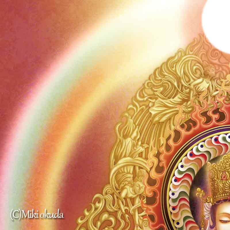 大日如来（獅子座） 開運絵 仏画 ジクレー版画 スピリチュアル SS～Mサイズ