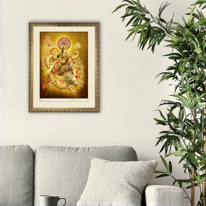 弁才天・弁財天 七福神  開運絵 仏画 ジクレー版画 スピリチュアル SS～Mサイズ