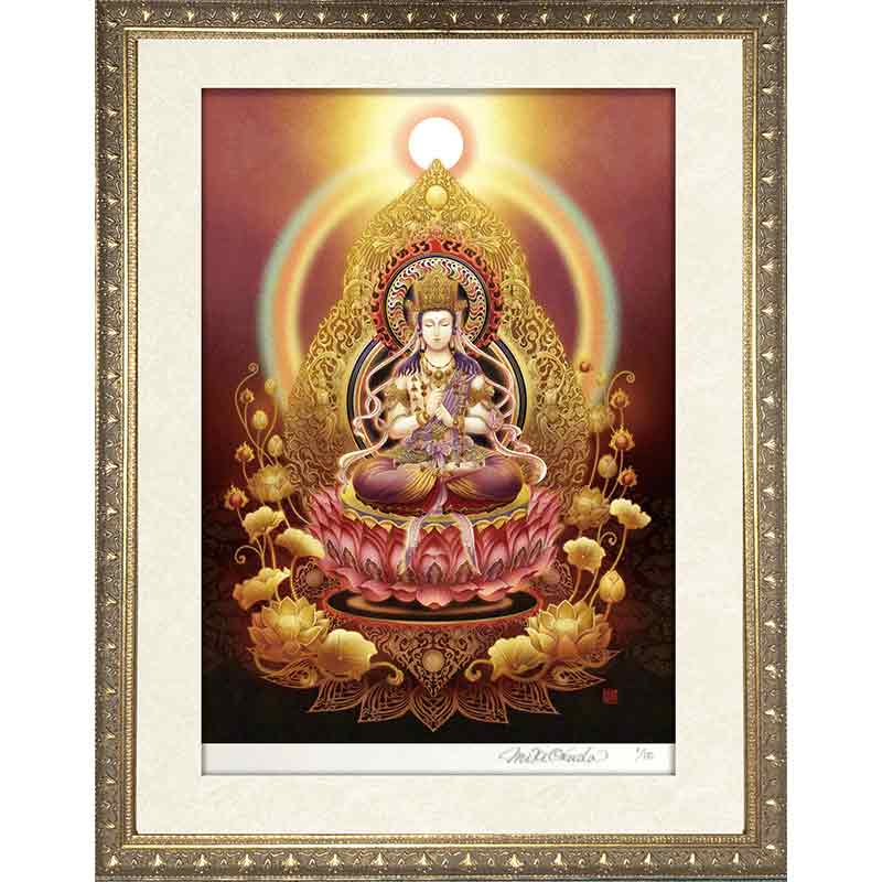 大日如来(蓮華座) 開運絵 仏画 ジクレー版画  スピリチュアル SS～Mサイズ