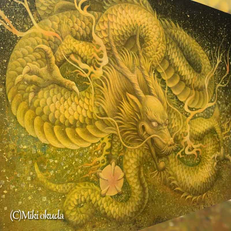 金龍神(光稀）龍神様 かっこいい龍のイラスト 手彩色ジクレー版画