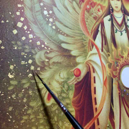 天照大御神(光稀） 開運絵  手彩色ジクレー版画 スピリチュアル 輝く顔料で一枚ずつエネルギーを加筆