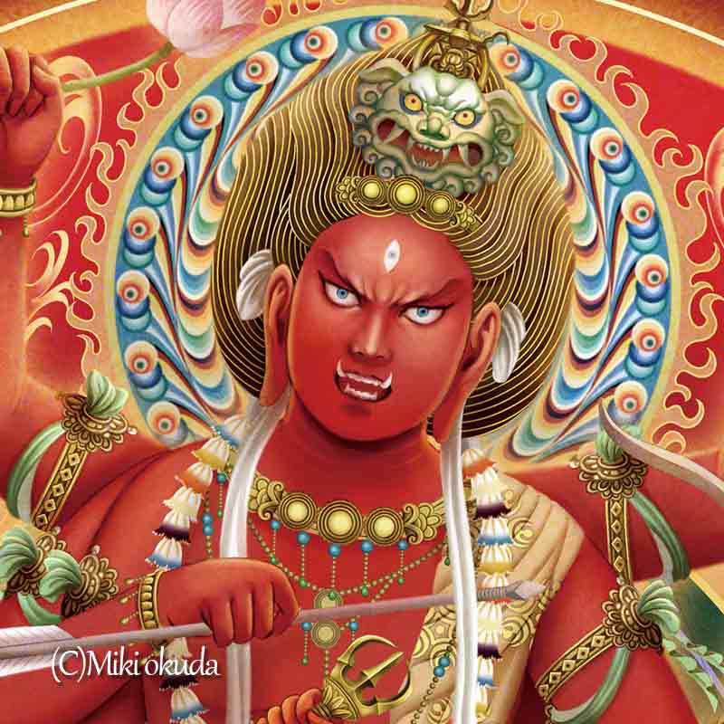 愛染明王 開運絵 仏画 ジクレー版画 スピリチュアル SS～Sサイズ