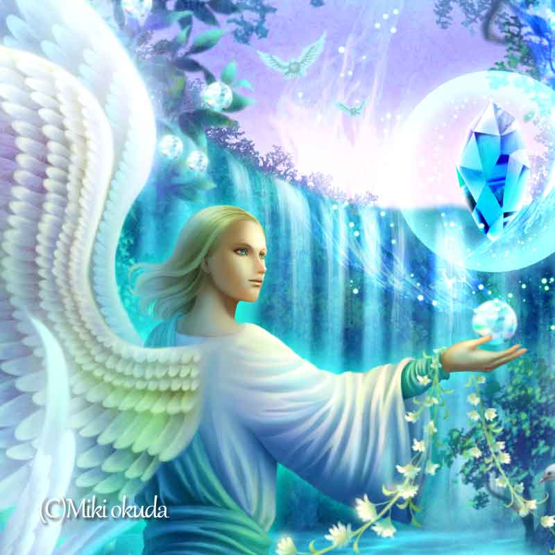 大天使ラファエル  天使イラスト  スピリチュアル  エンジェル  ジクレー版画 SS～Mサイズ