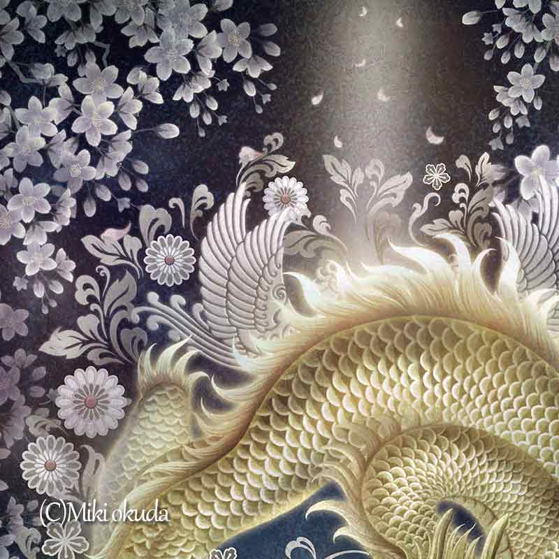 金龍神(日本龍） 龍神様 かっこいい龍のイラスト ジクレー版画