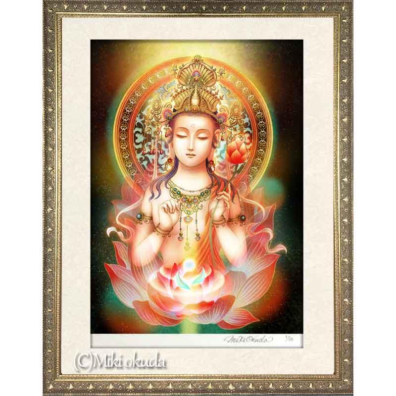 大勢至菩薩 開運絵 仏画 ジクレー版画 スピリチュアル SS～Sサイズ