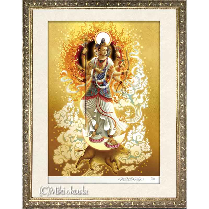 【摩利支天】SS・Sサイズ│開運勝利の守護神│スピリチュアル│開運仏画・ジクレー版画│日本の密教カード