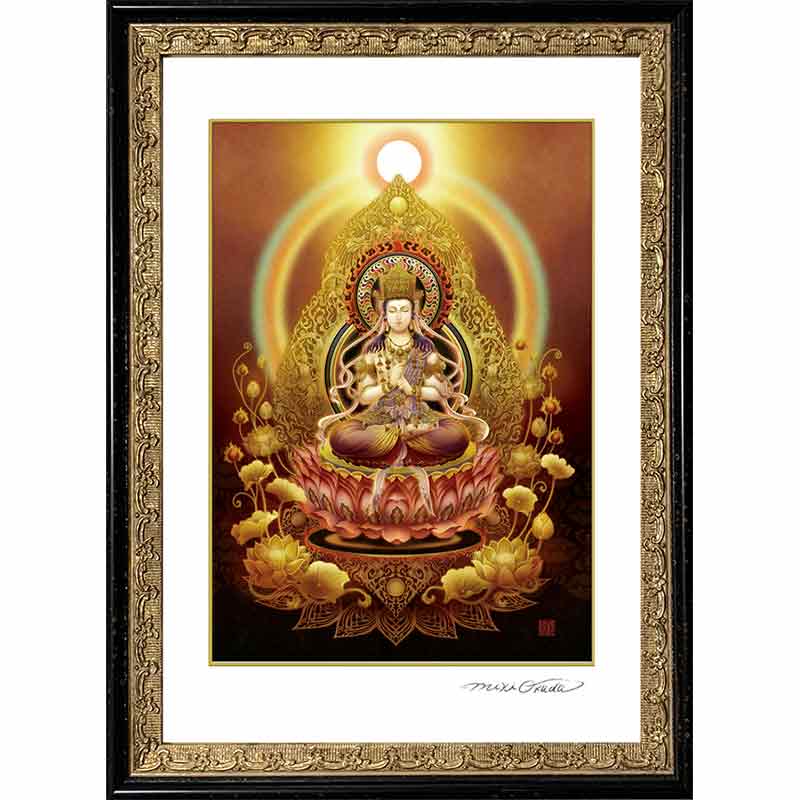 大日如来(蓮華座) 開運絵 仏画 ジクレー版画  スピリチュアル SS～Mサイズ