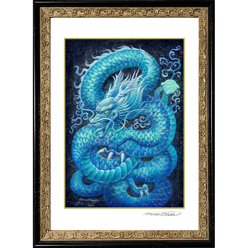 完売】 青龍 開運 原画 スピリチュアルアート 赤富士 絵画 - www