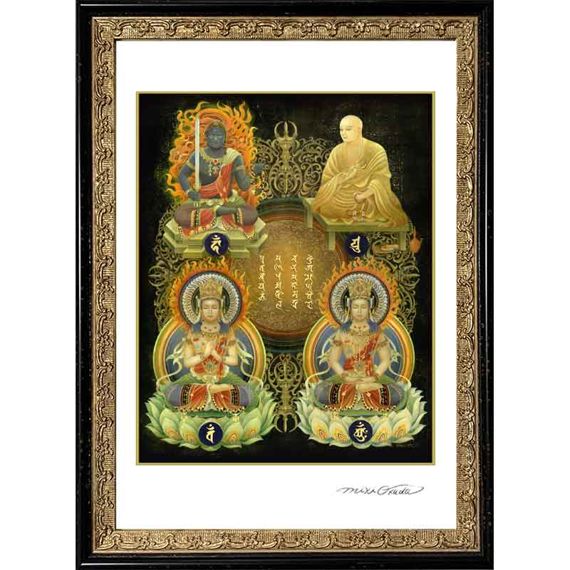 光明真言 大日如来 不動明王 弘法大師 ジクレー版画 スピリチュアル SS～Mサイズ